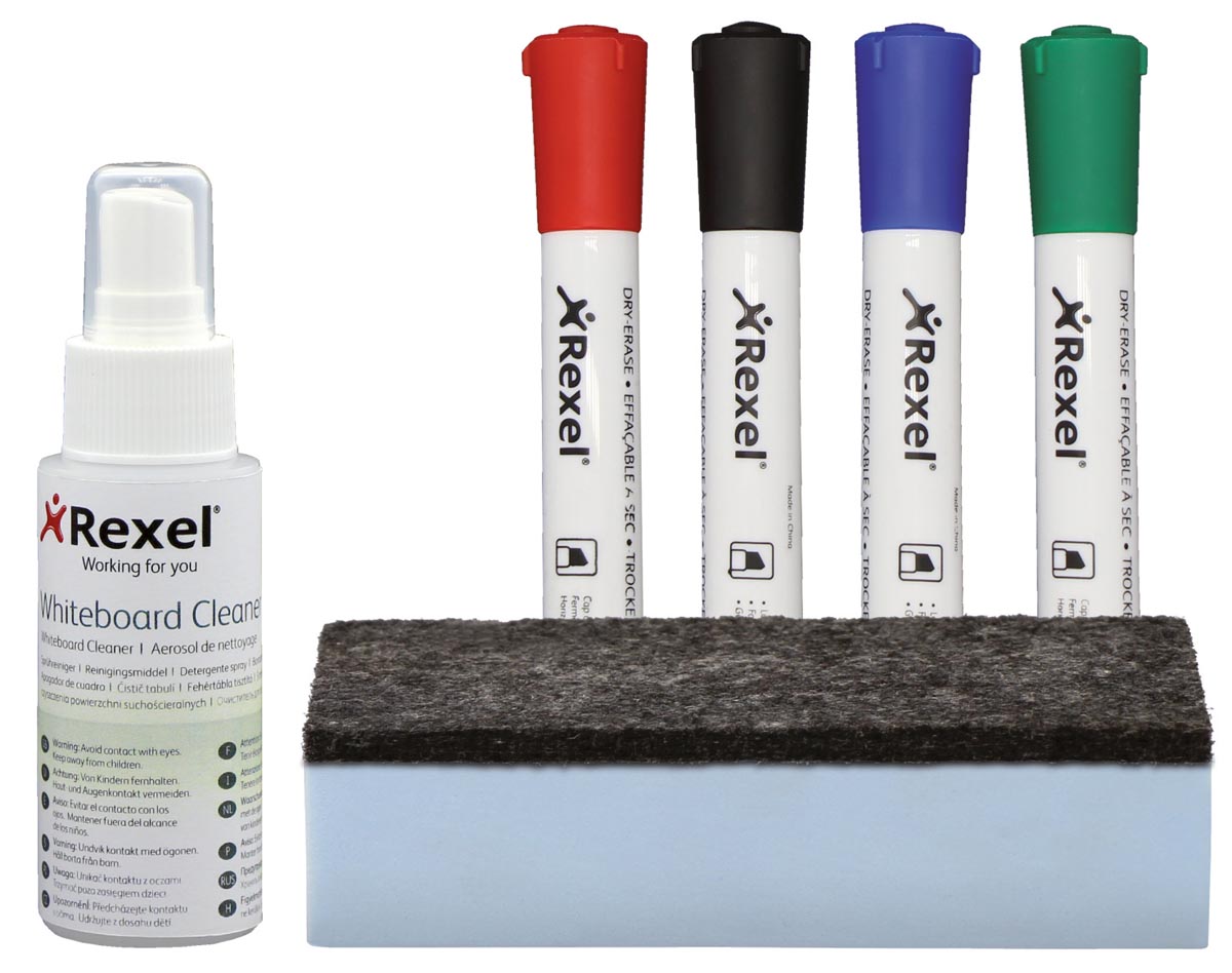 Rexel Quartet reinigingsset voor whiteboards Rexel Quartet reinigingsset voor whiteboards