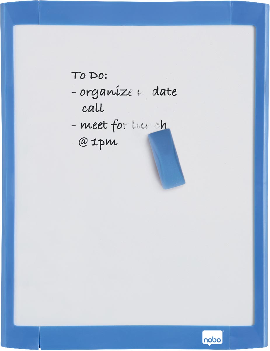 Nobo Mini whiteboard, magnetisch, met gekleurd frame, 28 x 21,6 cm afbeelding