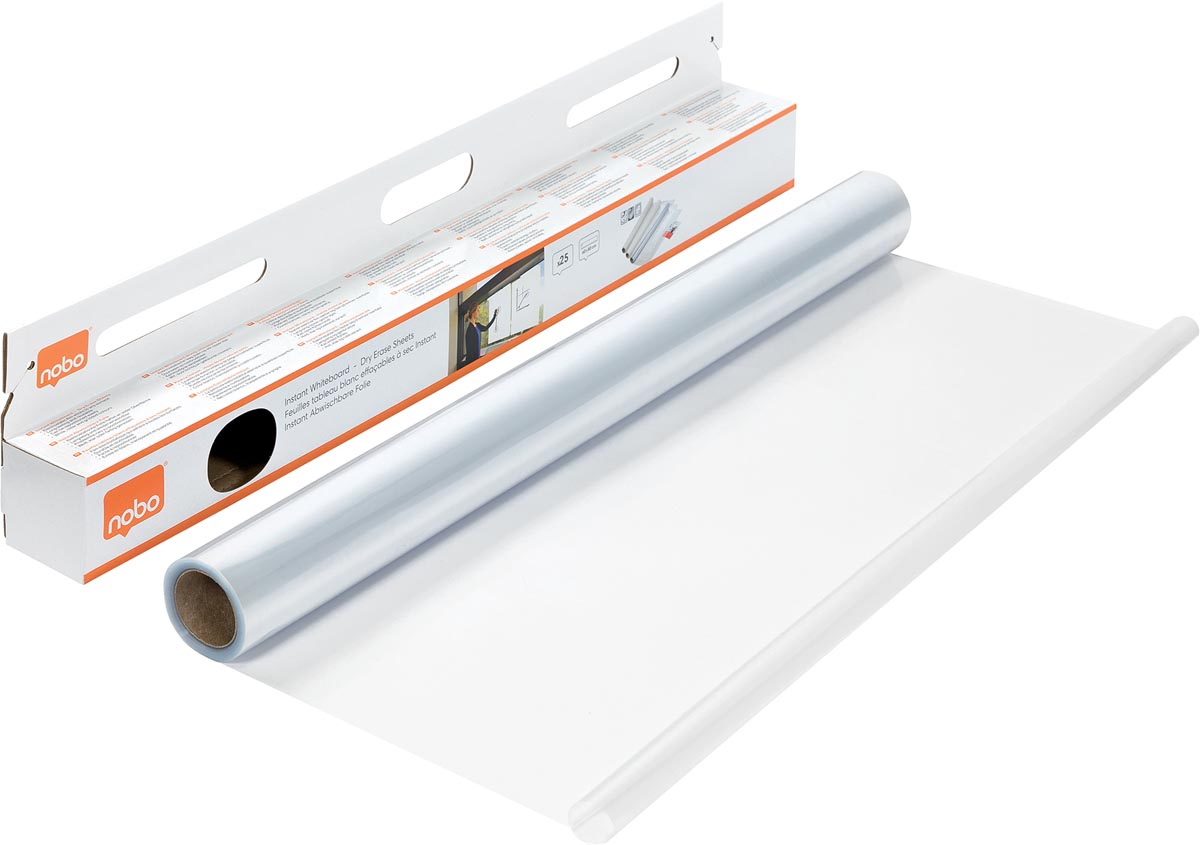 Nobo Instant whiteboardfolie, ft 60 x 80 cm, rol van 25 vellen, transparant afbeelding