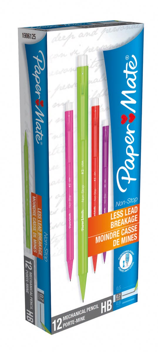 Paper Mate vulpotlood Non-Stop, doos van 12 stuks in geassorteerde kleuren afbeelding