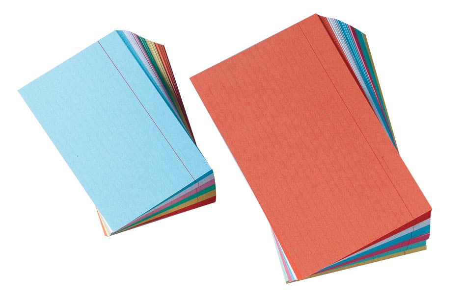 Gallery gekleurde systeemkaarten, ft 7,5 x 12,5 cm, gelijnd, pak van 120 stuks