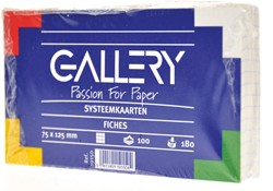 Gallery witte systeemkaarten, ft 7,5 x 12,5 cm, geruit 5 mm, pak van 100 stuks