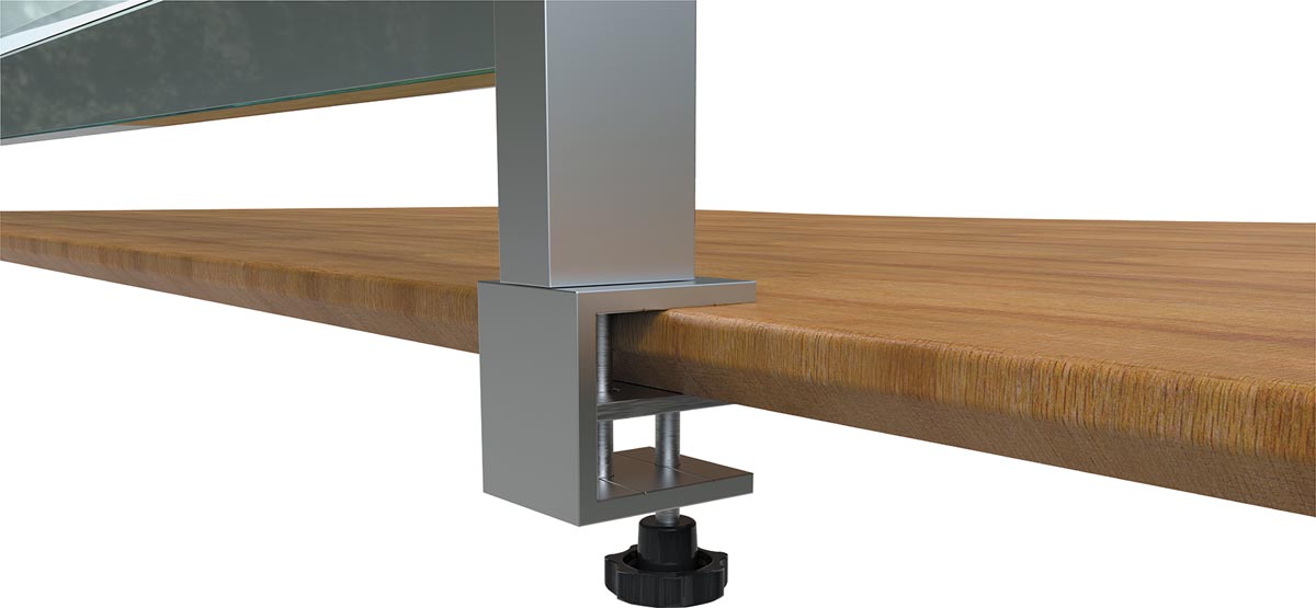 Nobo bureauklemmen voor Premium Plus bureauschermen van doorzichtig PVC, 2 stuks