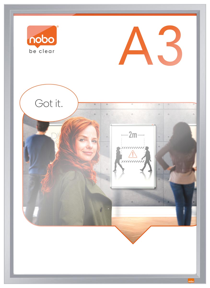 Nobo Impression clicklijst, ft A3, met geanodiseerd frame afbeelding