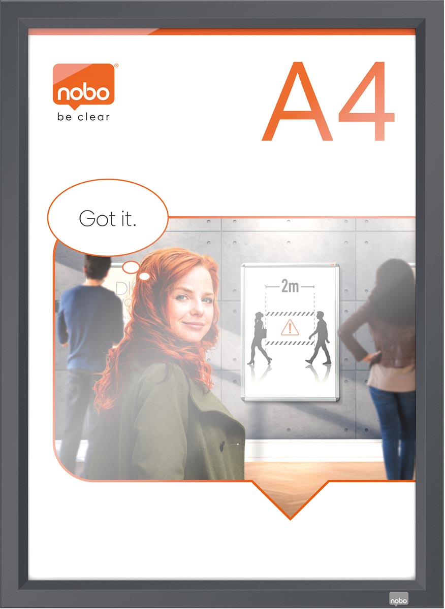 Nobo Impression clicklijst, ft A4, met grijs frame afbeelding