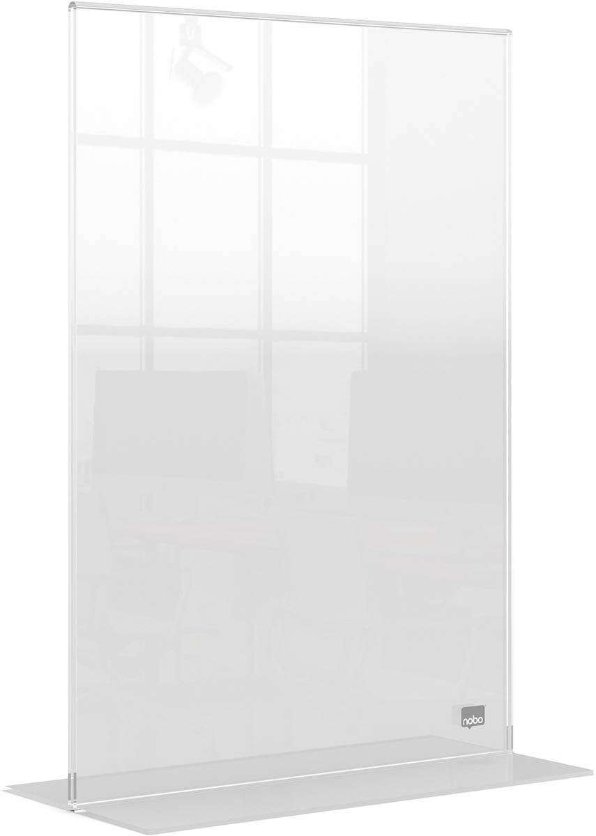 Nobo Premium Plus acryl informatiebord, met voet, ft A4 afbeelding