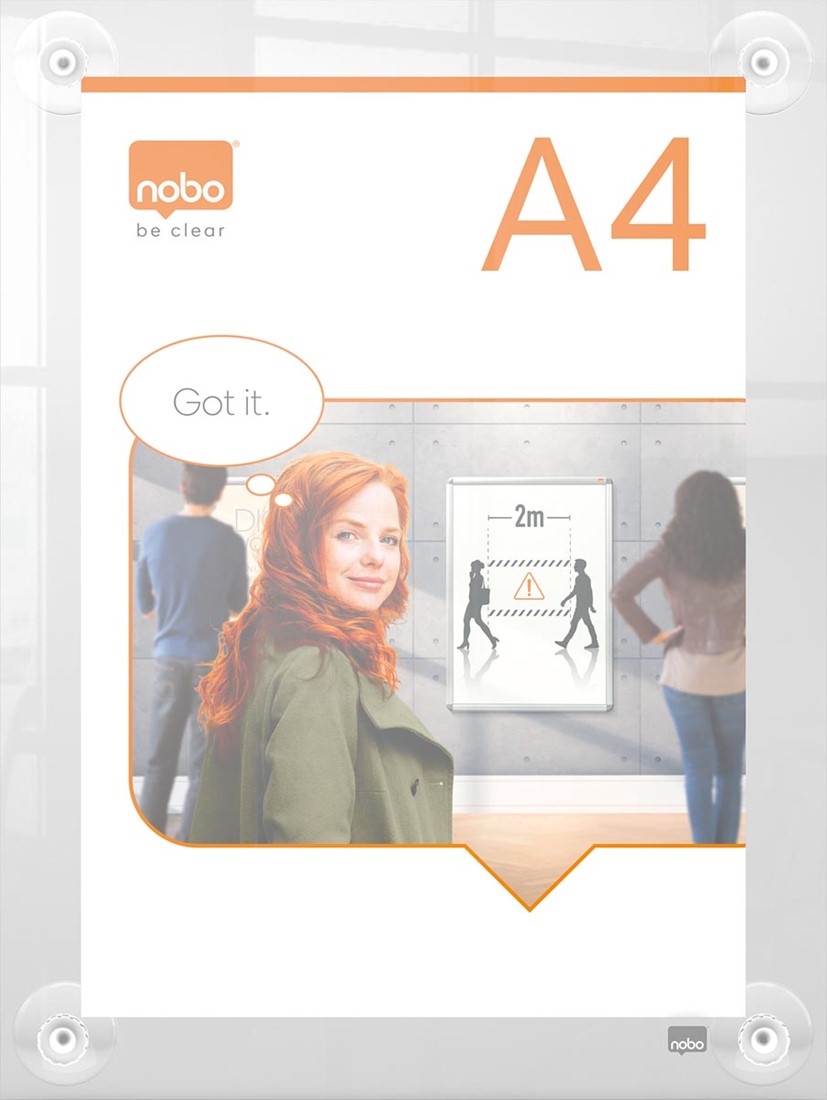 Expositor de Poster Reposicionável Nobo Premium Plus A4 em Acrílico Montagem em Parede Expositor de Poster Reposicionável Nobo Premium Plus A4 em Acrílico Montagem em Parede