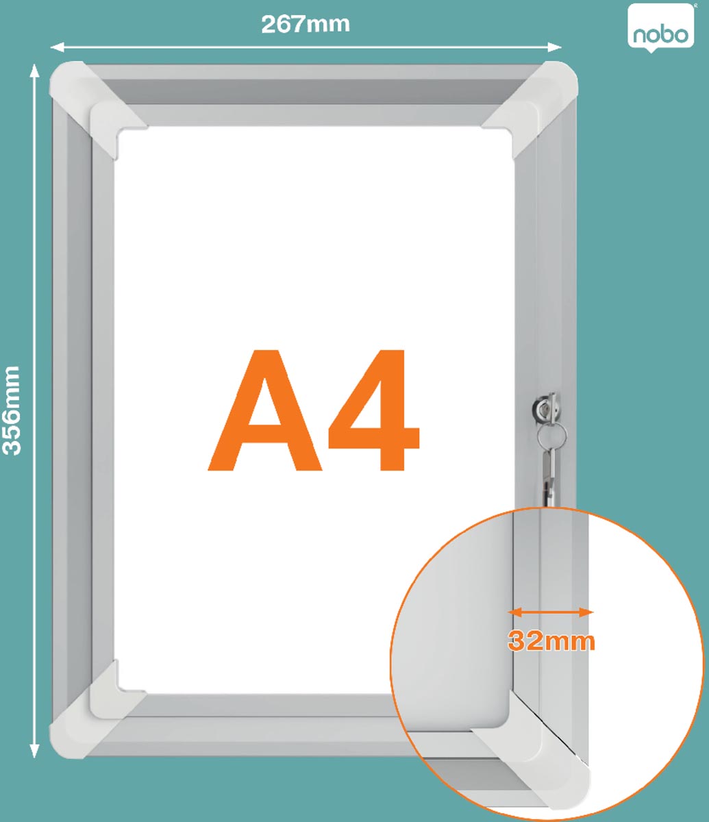 Nobo clicklijst Premium Plus, uit aluminium, afsluitbaar, ft A4