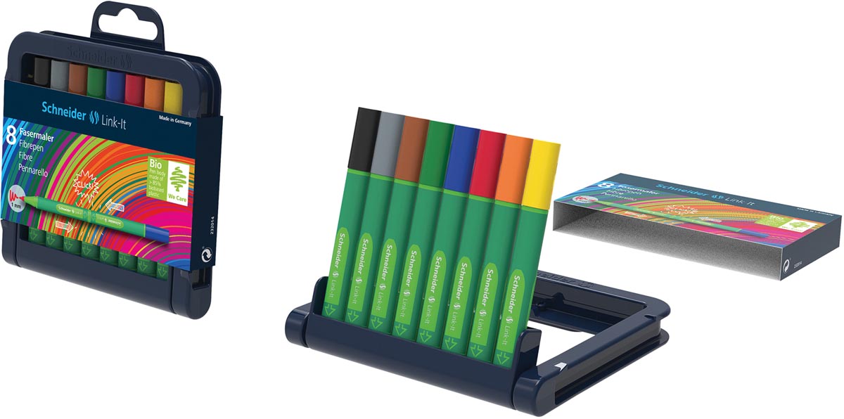 Schneider Schrijfstift Link It Opstelbaar Etui Van 8 Stuks In Geassorteerde Kleuren huismerk kopen in de aanbieding