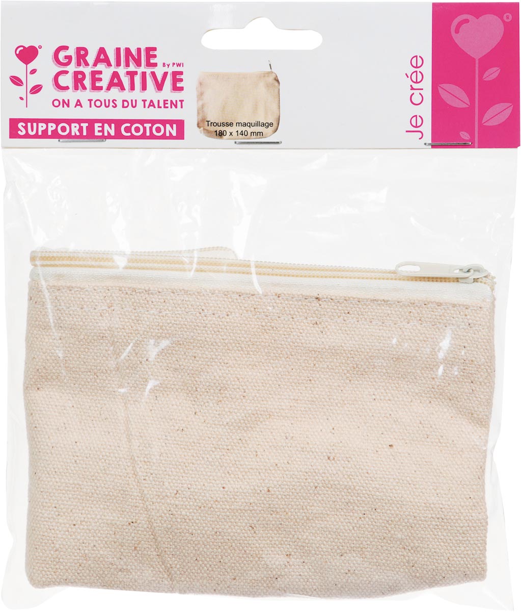 Graine Créative make-up zakje, katoen, ft 180 x 140 x 8 mm Graine Créative make-up zakje, katoen, ft 180 x 140 x 8 mm