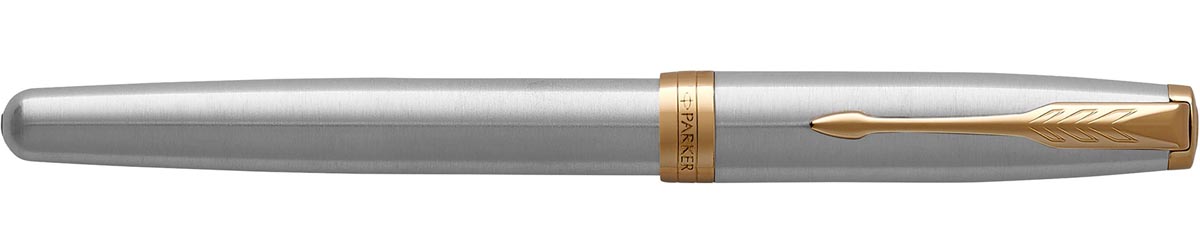 Parker Sonnet vulpen, Stainless Steel GT, medium, in giftbox