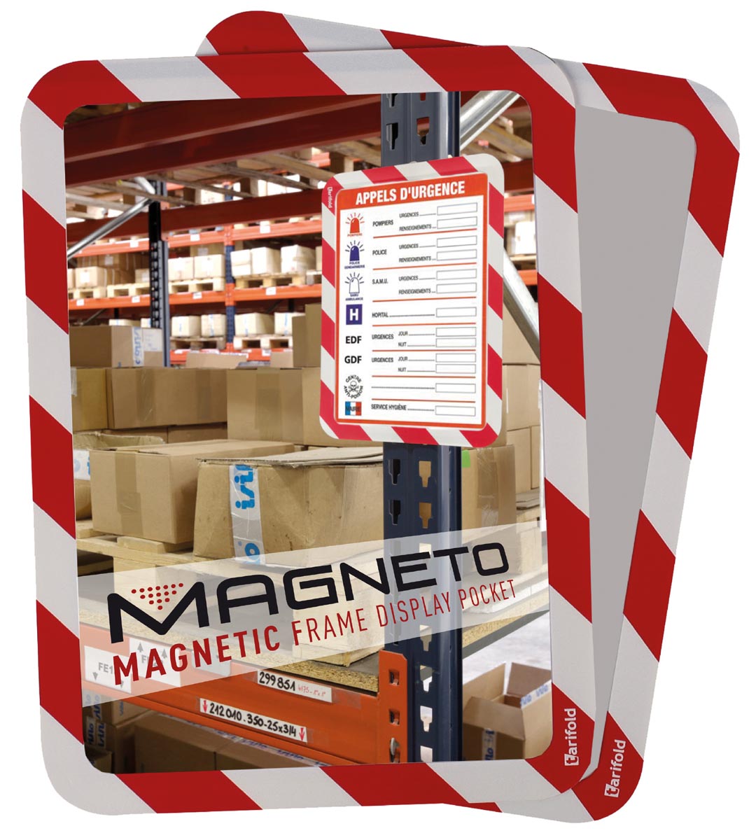 Tarifold tas met magnetische rug, ft A4, rood/wit, pak van 2 stuks