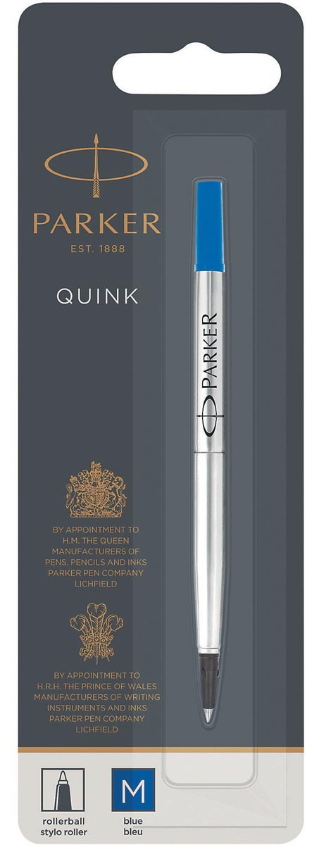 Parker vulling voor roller medium, blauw, op blister afbeelding