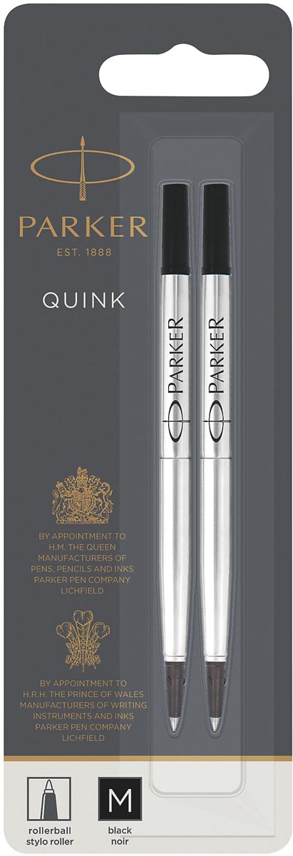 Parker Quink vulling voor roller zwart, blister met 2 stuks afbeelding