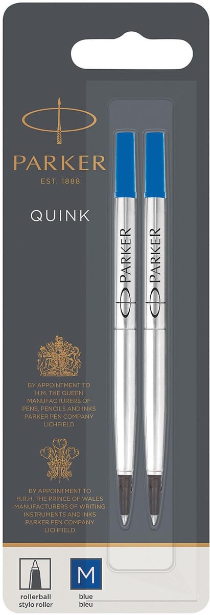 Parker Quink vulling voor roller blauw, blister met 2 stuks afbeelding