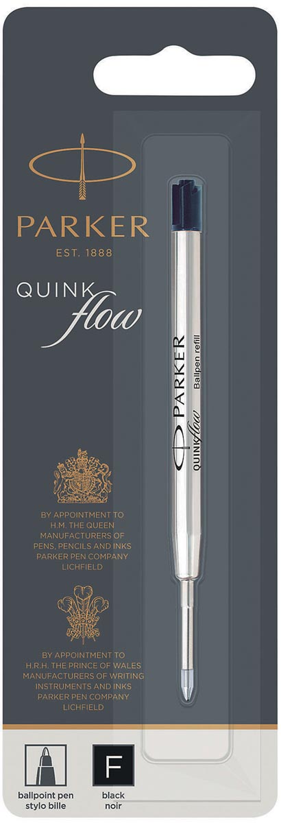 Parker Quinkflow vulling voor balpen fijn, zwart, op blister afbeelding