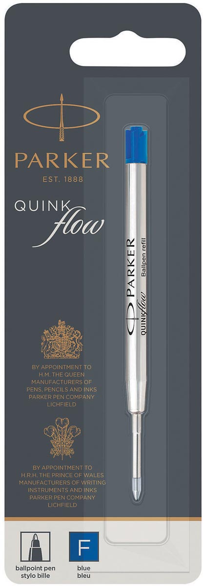Parker Quinkflow vulling voor balpen fijn, blauw, op blister afbeelding