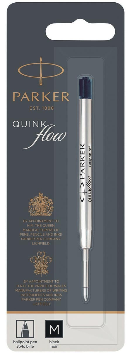 Parker Quinkflow vulling voor balpen medium, zwart, op blister afbeelding