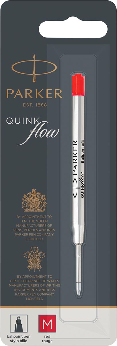 Parker vulling voor balpen Quinkflow, medium, rood, op blister