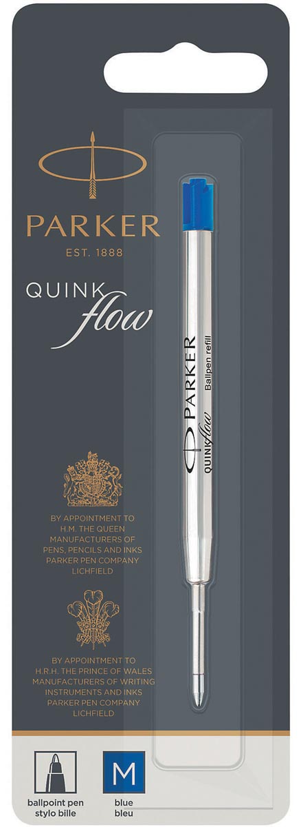 Parker Quinkflow vulling voor balpen medium, blauw, op blister afbeelding
