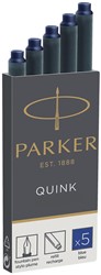 Parker Quink inktpatronen permanent blauw, doos met 5 stuks