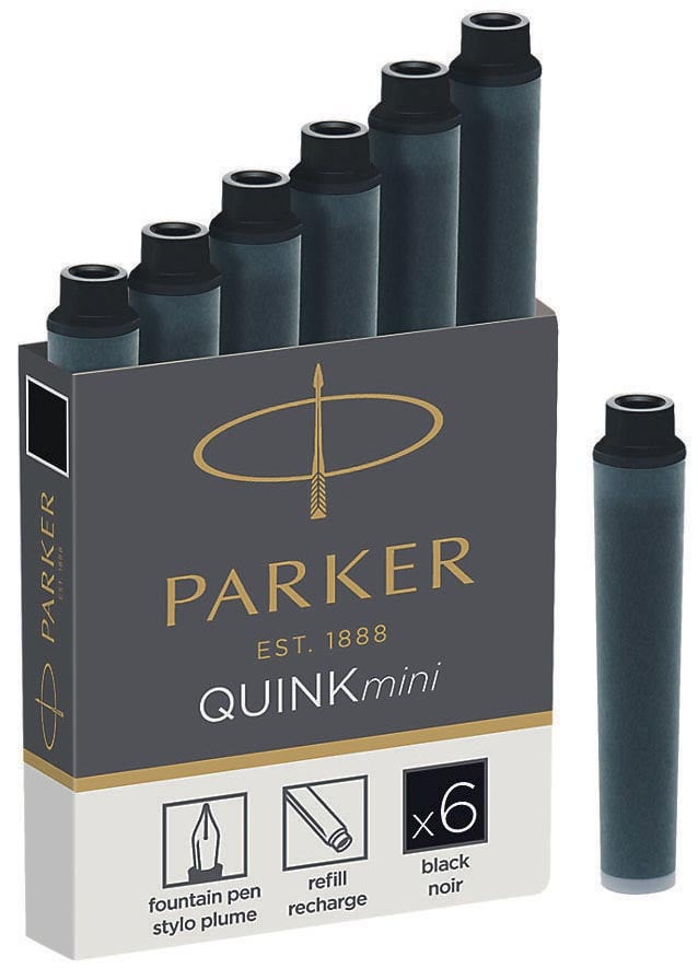 Parker Quink Mini inktpatronen zwart, doos met 6 stuks afbeelding