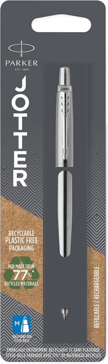 Parker Jotter balpen Stainless Steel CT, op blister afbeelding