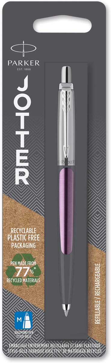 Parker Jotter balpen Victoria Violet CT, op blister afbeelding