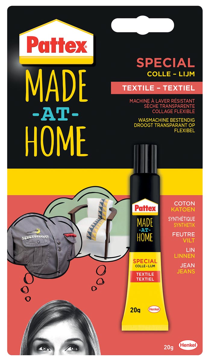 Pattex Made At Home textiellijm, tube 20 g op blister