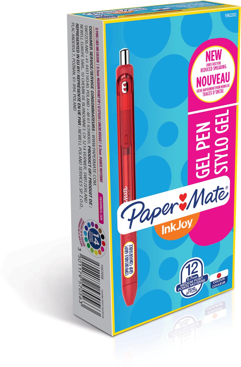 Paper Mate roller InkJoy Gel medium, rood (red rush)