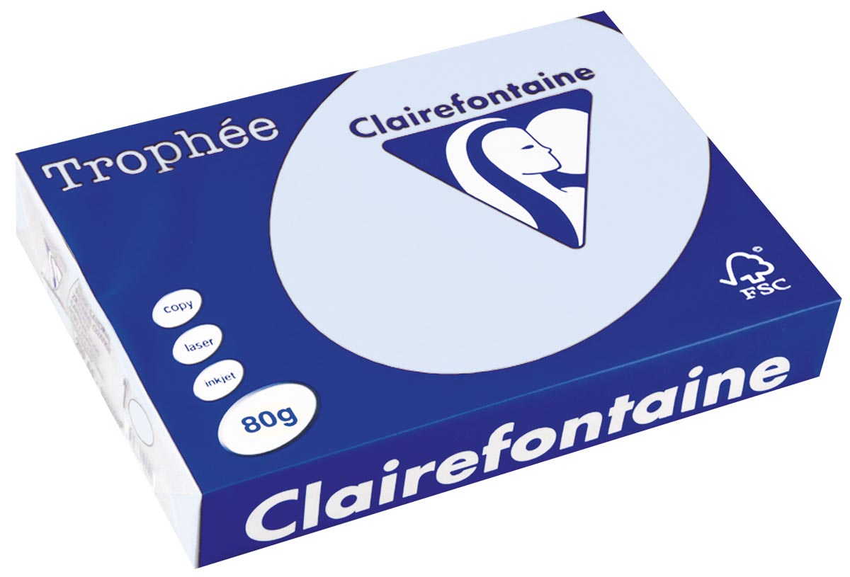 Clairefontaine Trophée gekleurd papier, A4, 80 g, 500 vel, azuurblauw afbeelding