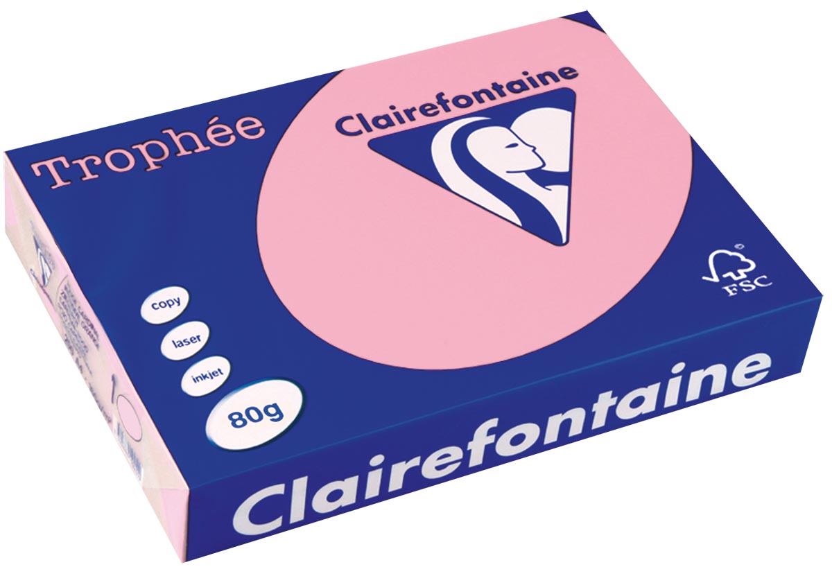 Clairefontaine Trophée gekleurd papier, A4, 80 g, 500 vel, roze afbeelding