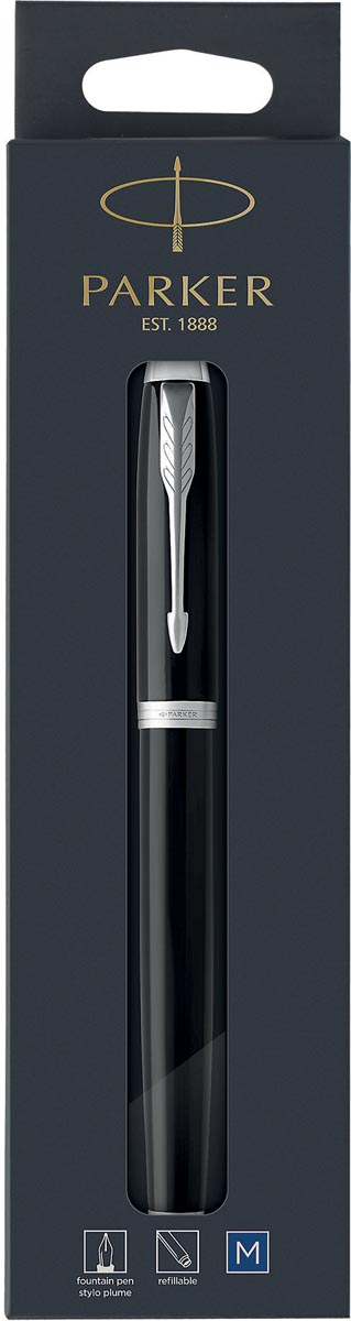 Parker IM vulpen medium, zwart CT, op blister