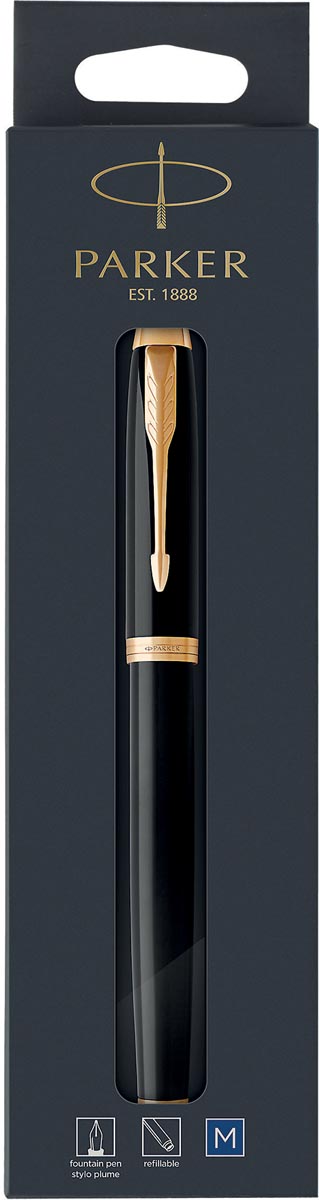 Parker IM vulpen medium, zwart GT, op blister