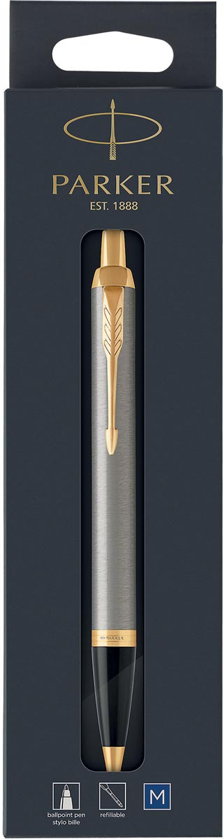 Parker IM balpen metaal GT, op blister afbeelding