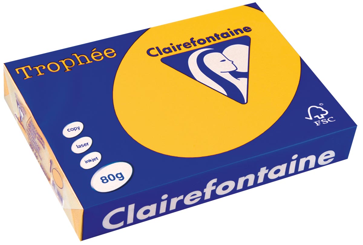 Clairefontaine TrophÃÂ©e Intens gekleurd papier A4 80 g 500 vel zonnebloemgeel