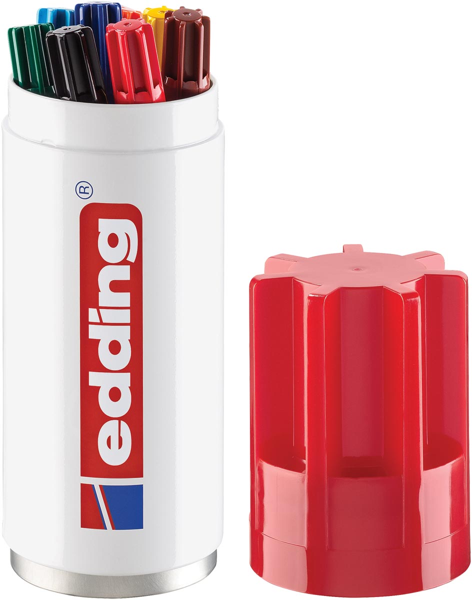 Edding permanent marker 3000, koker van 8 stuks in geassorteerde kleuren afbeelding