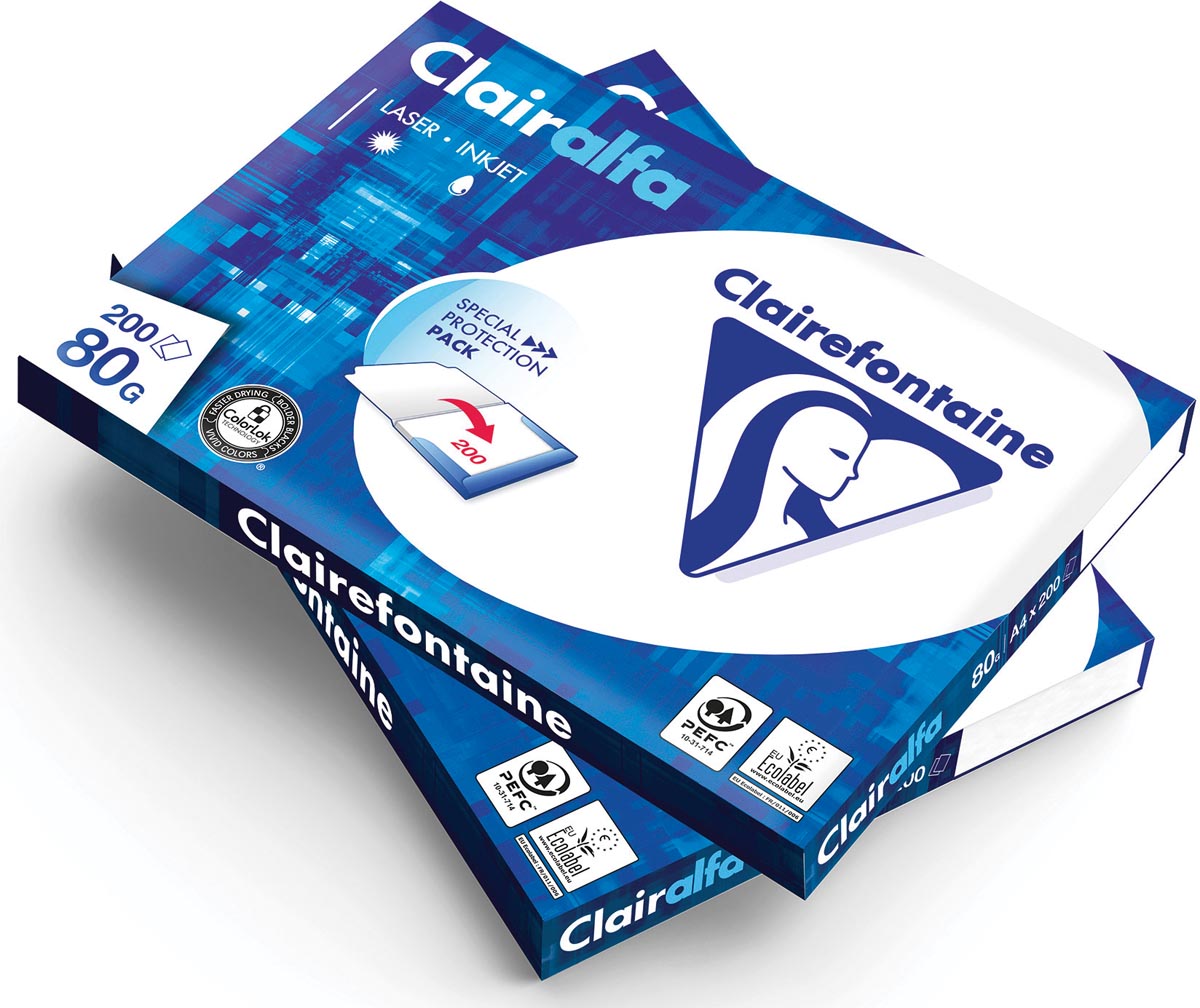 Clairefontaine printpapier ft A4, 80 g, pak van 200 vel, doos van 7 pakken afbeelding