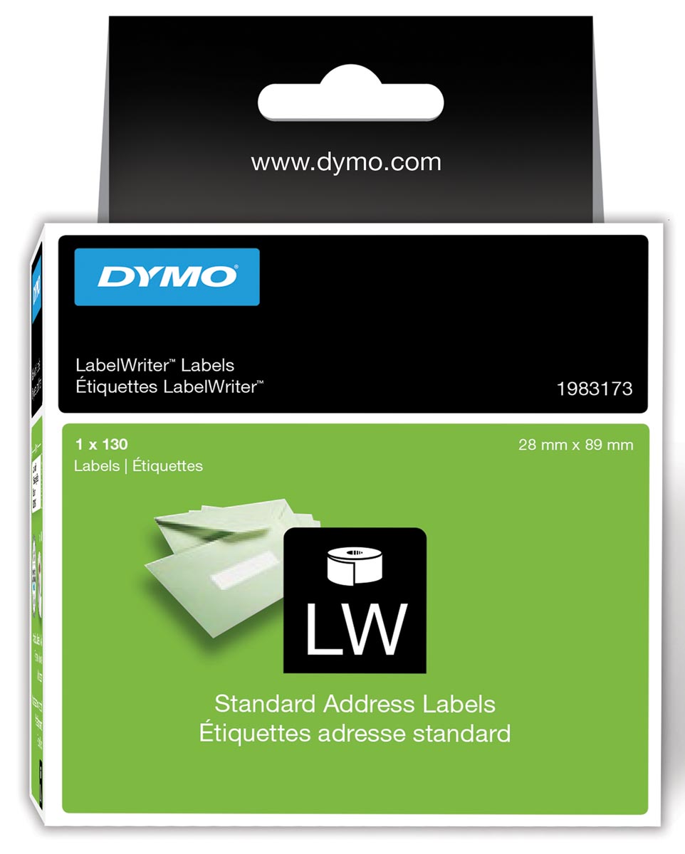 Dymo duurzame etiketten LabelWriter ft 28 x 89 mm, 130 etiketten