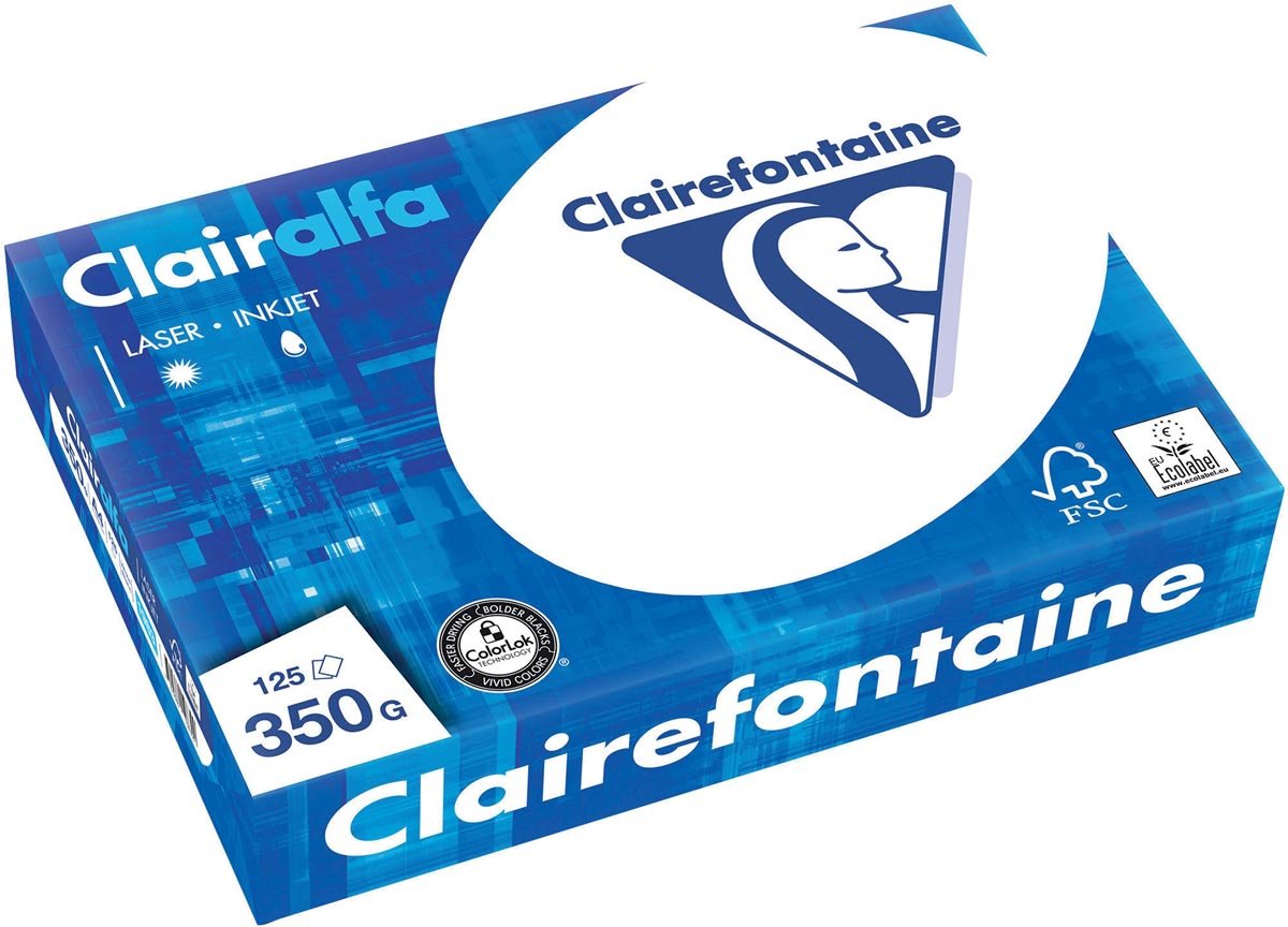 Clairefontaine Clairalfa presentatiepapier ft A4, 350 g, pak van 125 vel afbeelding