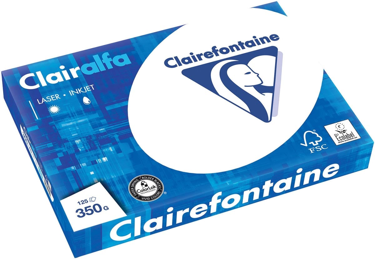 Clairefontaine Clairalfa presentatiepapier ft A3, 350 g, pak van 125 vel afbeelding
