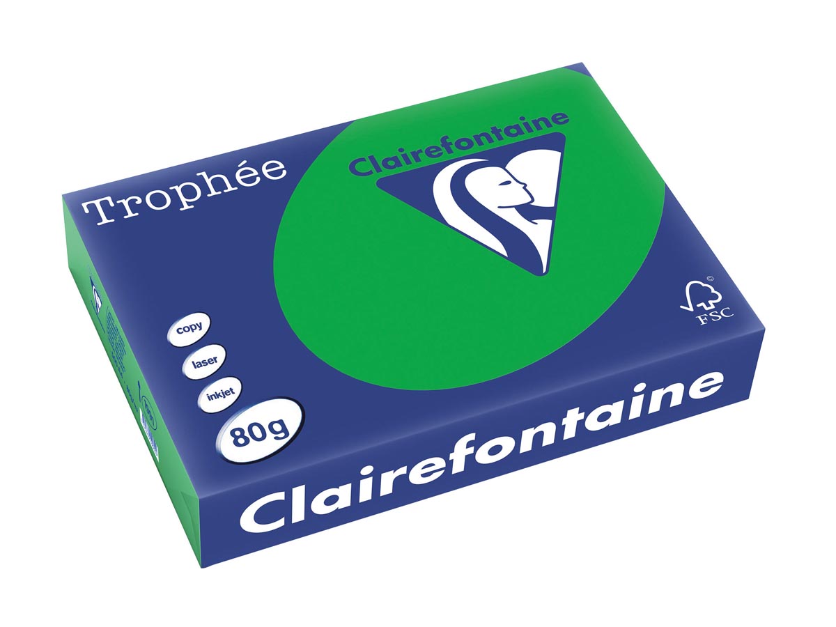 Clairefontaine Trophée Intens, gekleurd papier, A4, 80 g, 500 vel, biljartgroen