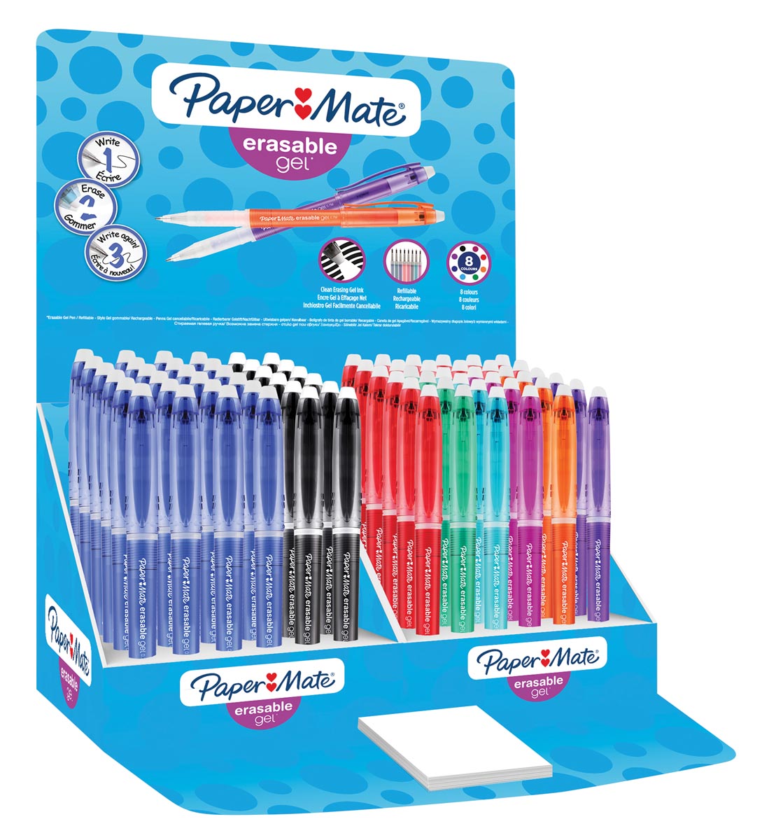 Paper Mate Roller Erasable Gel Display Van 72 Stuks In Geassorteerde Kleuren huismerk kopen in de aanbieding