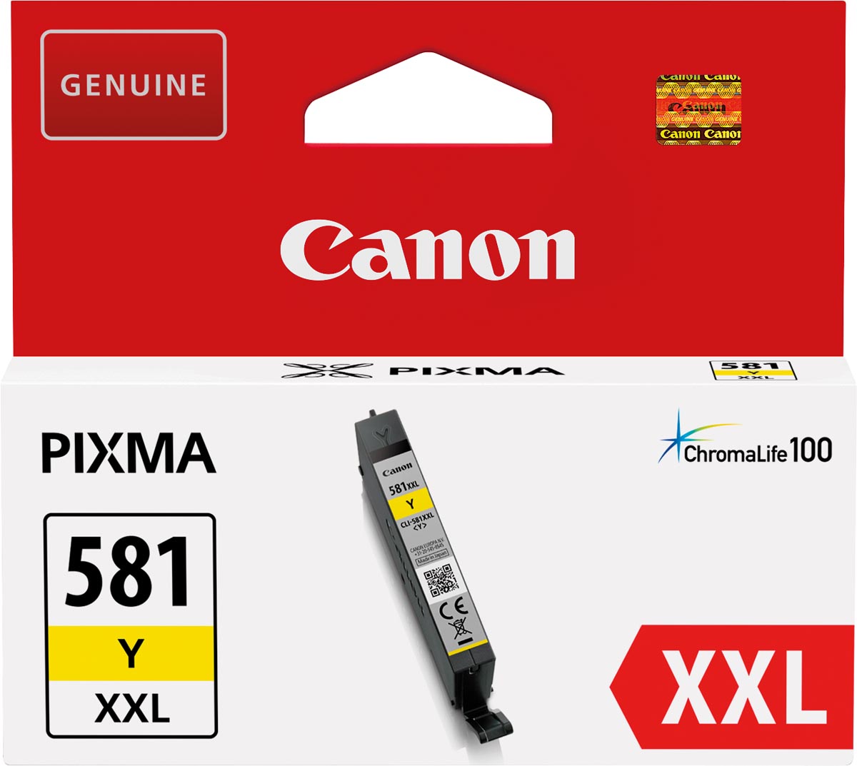 Canon inktcartridge CLI-581Y XXL, 322 foto&apos;s, OEM 1997C001, geel afbeelding