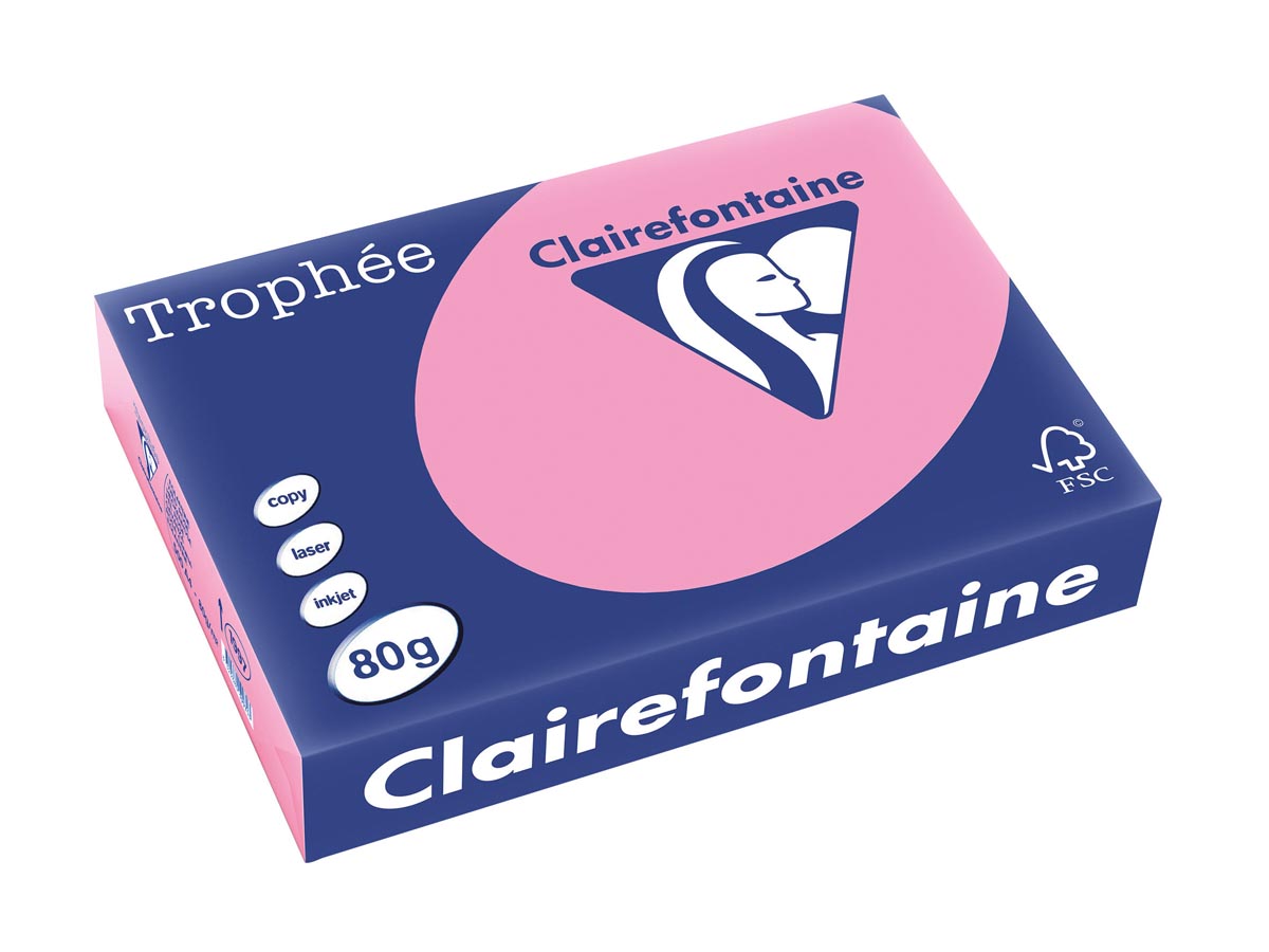 Clairefontaine TrophÃÂ©e gekleurd papier A4 80 g 500 vel felroze