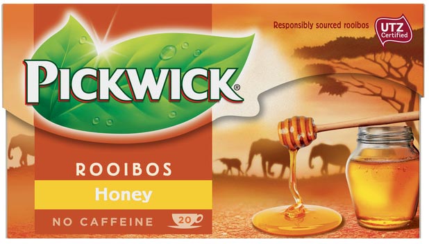 Pickwick thee, rooibos en honing, pak van 20 zakjes afbeelding