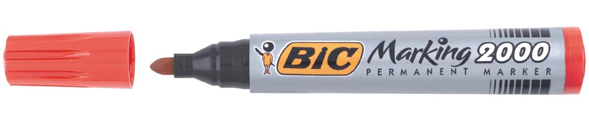 Bic permanent marker 2000-2300 rood, schrijfbreedte 1,7 mm, ronde punt
