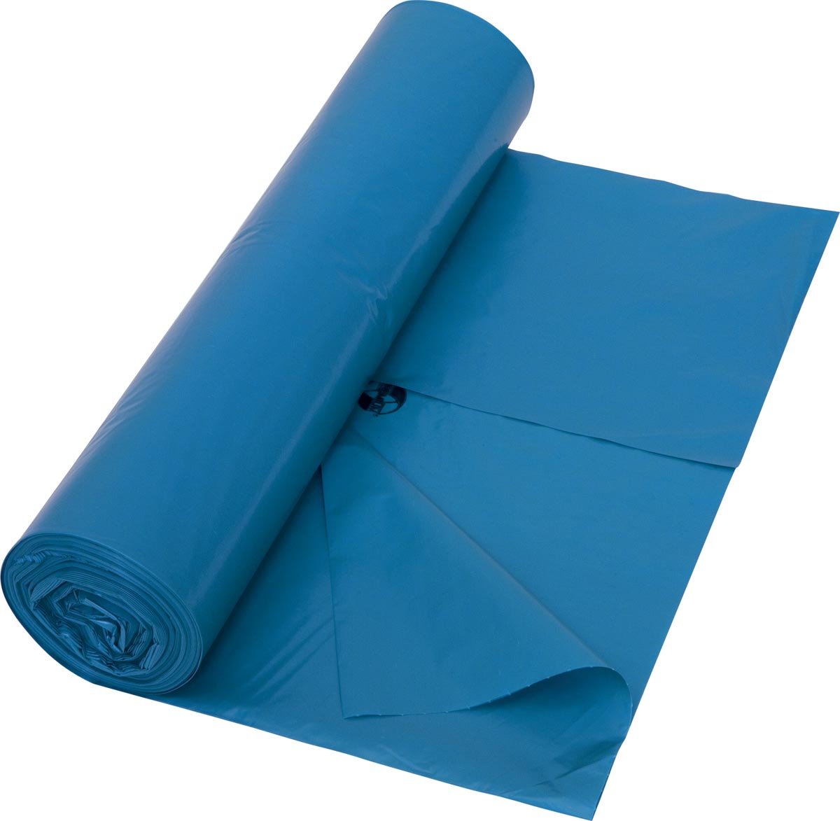 Vuilniszak 38 micron, ft 70 x 110 cm, 120 liter, blauw, rol van 25 stuks afbeelding