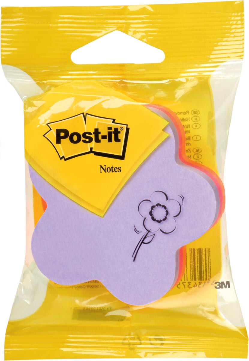 Post-It Notes Die-Cut Kubus, Bloem, 225 blaadjes, ft 70 x 70 mm