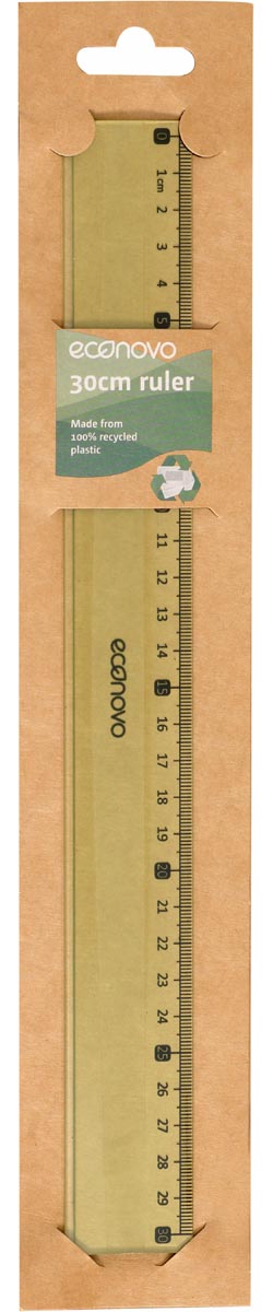 Econovo meetlat, uit gerecycleerd plastic, 30 cm, groen, blister 1 stuk afbeelding